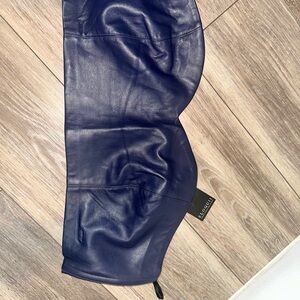 Eloquii Deep Purple Leather Strapless Top (bustier)